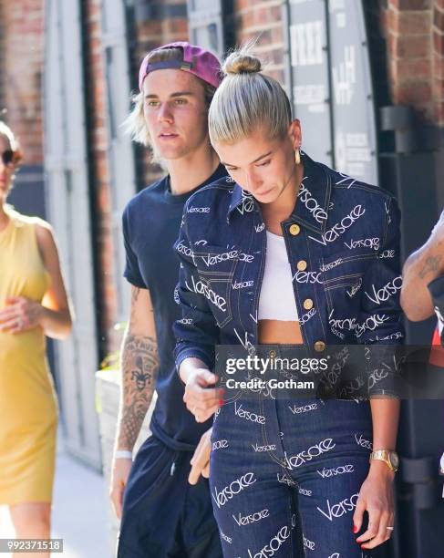 Justin Bieber and Hailey Baldwin out and about in Dumbo on July 5, 2018.