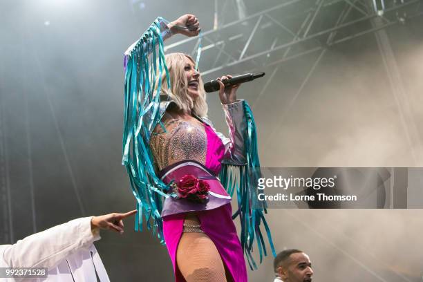 Faye Tozer of Steps Performs at Old Navy College on July 5, 2018 in London, England.