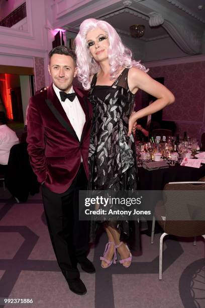 Michael Twaits and guest attend the Pride In London Gala Dinner 2018 at The Grand Connaught Rooms on July 5, 2018 in London, England.