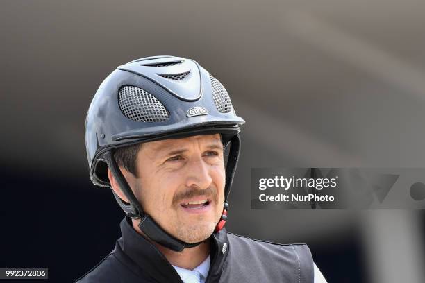 The French Actor Guillaume Canet at Longines Eiffel Jumping in Paris on 05 JUne 2018.