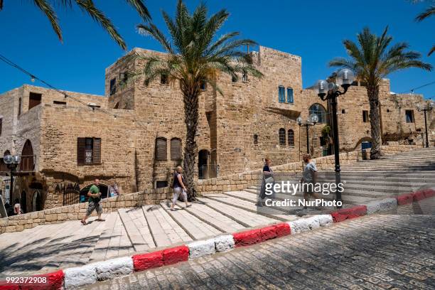 Tourists visit the ancient port city of Jaffa near Tel Aviv, Israel on June 21, 2018. Tel Aviv, located along the Mediterranean coastline, is Israels...
