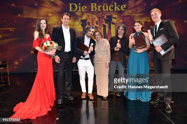 Sara Yafi, Georg Eisenreich, Feras Fayyad, Elisabeth Wicki-Endriss, Ziad Doueiri, Katja Benrath and Lars Kraume attend the Bernhard Wicki Award 2018...