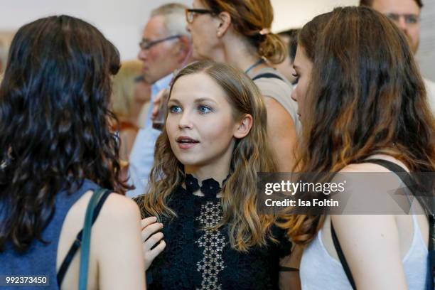 German actress Marija Mauer during the exhibition preview of '#fernweh' at DRIVE. Volkswagen Group Forum on July 5, 2018 in Berlin, Germany.