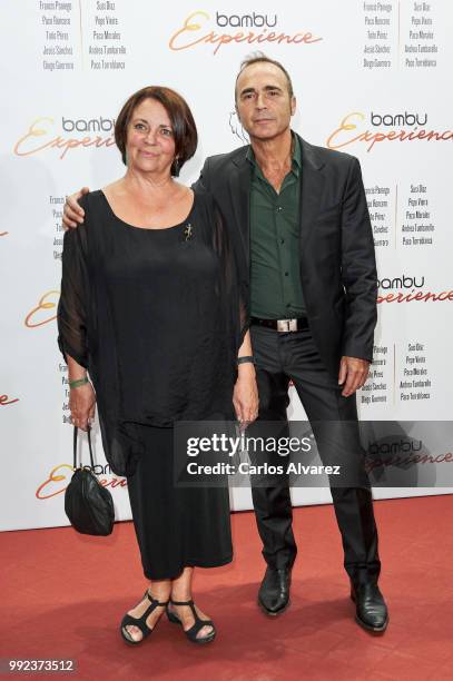Spanish actors Gloria Munoz and Juan Ribo attend the Bambu 10th anniversary party at Gran Maestre Theater on July 5, 2018 in Madrid, Spain.