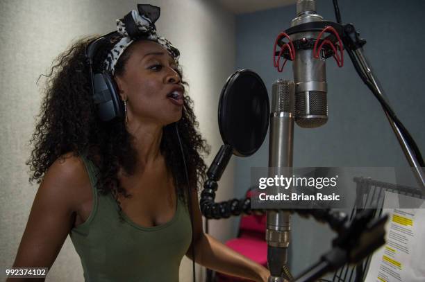 Beverley Knight during the recording of 'With A Little Help From My Friends' for NHS Voices charity single at Abbey Road Studios to mark the 70th...