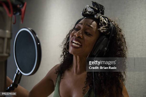 Beverley Knight during the recording of 'With A Little Help From My Friends' for NHS Voices charity single at Abbey Road Studios to mark the 70th...
