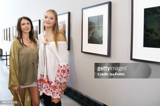 German actress Jana Pallaske and model Cheyenne Savannah Ochsenknecht during the exhibition preview of '#fernweh' at DRIVE. Volkswagen Group Forum on...