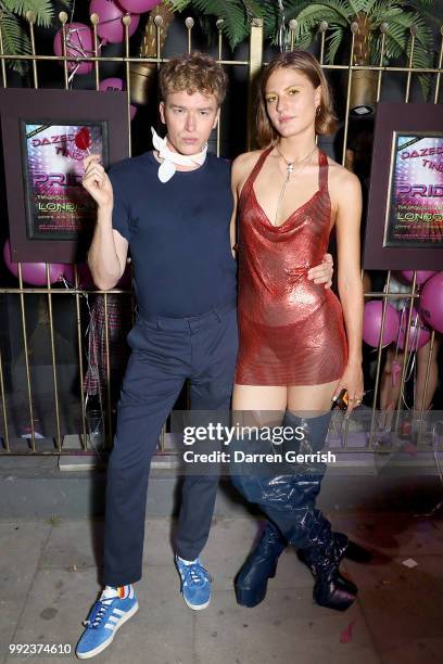 Fletcher Cowan and Christabel MacGreevy attend The Dazed and Tinder Pride Party Hosted by Tinaween and Itchy Scratchy Patchy at Her Upstairs Them...