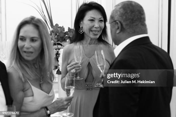 Guests attend the Liu Lisi Charity Gala Dinner with Unicef at Hotel Plaza Athenee on July 5, 2018 in Paris, France.