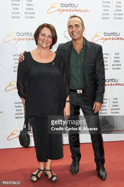 Spanish actors Gloria Munoz and Juan Ribo attend the Bambu 10th anniversary party at Gran Maestre Theater on July 5, 2018 in Madrid, Spain.