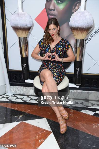 Daniela Dany Michalski attends the Fashion2Show show during the Berlin Fashion Week Spring/Summer 2019 at Quartier 206 on July 5, 2018 in Berlin,...