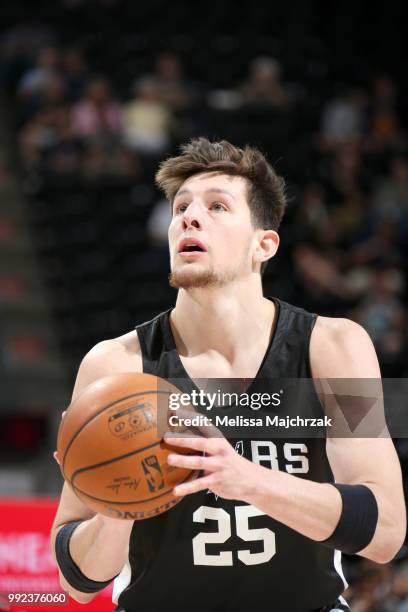 Drew Eubanks of the San Antonio Spurs shoots a free throw against the Memphis Grizzlies on July 5, 2018 at Vivint Smart Home Arena in Salt Lake City,...