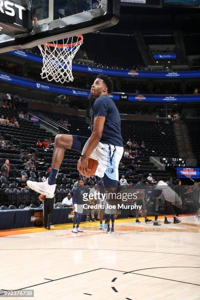 Stephens of the Memphis Grizzlies warms up before the game against the San Antonio Spurs on July 5, 2018 at Vivint Smart Home Arena in Salt Lake...