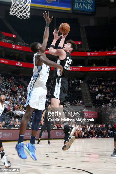 Drew Eubanks of the San Antonio Spurs shoots the ball against the Memphis Grizzlies on July 5, 2018 at Vivint Smart Home Arena in Salt Lake City,...