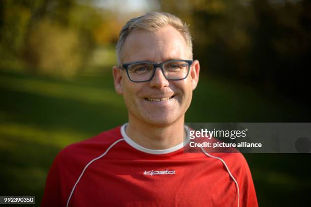 Klaus Heinzmann, participant of a long-term study on the health comparison of people active in sports and people who are not active in sports, stands...