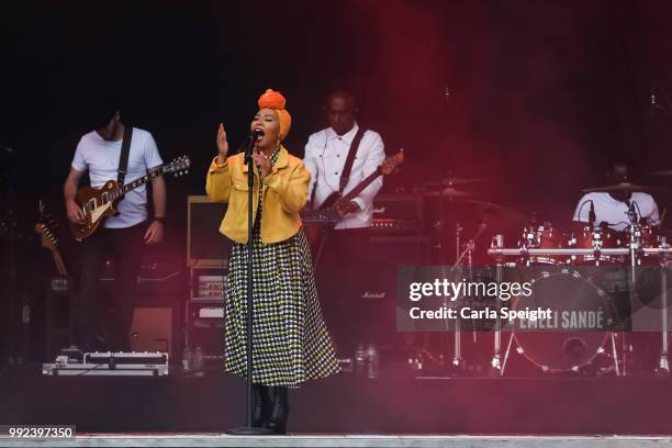 Emeli Sande performs at Scarborough Open Air Theatre on July 5, 2018 in Scarborough, England.