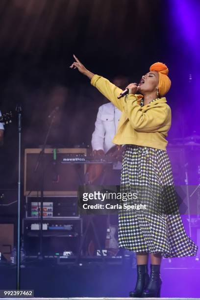Emeli Sande performs at Scarborough Open Air Theatre on July 5, 2018 in Scarborough, England.