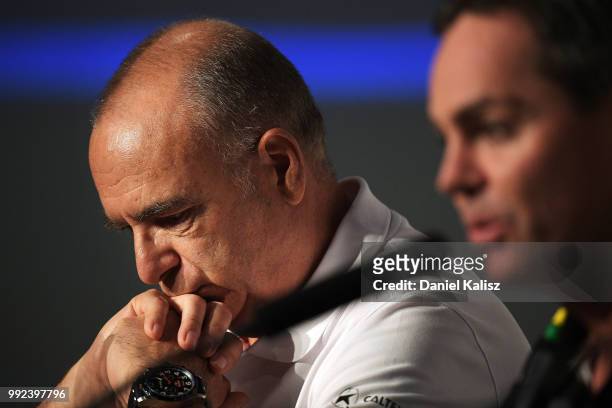 Roland Dane, Triple Eight Race Engineering is pictured during a press conference held to announce the retirement of Craig Lowndes prior to the...