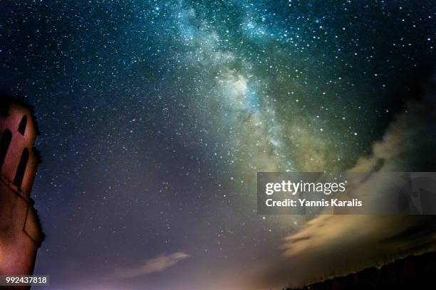 milky way, patra, yianniskari - greece - stargazer lily stock pictures, royalty-free photos & images