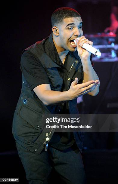 Aubrey Drake Graham aka Drake performs in support of his Thank Me Later release at The Warfield on May 12, 2010 in San Francisco, California.