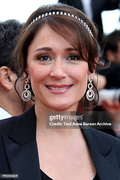 Presenter Daniela Lumbroso attends the Premiere of 'On Tour' at the Palais des Festivals during the 63rd Annual International Cannes Film Festival on...