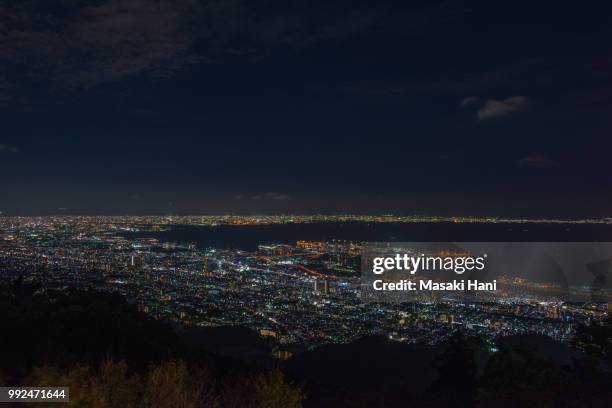 a night view of kobe city - masaki stock pictures, royalty-free photos & images