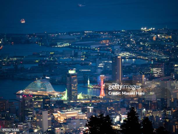 a night view of kobe city - masaki stock pictures, royalty-free photos & images