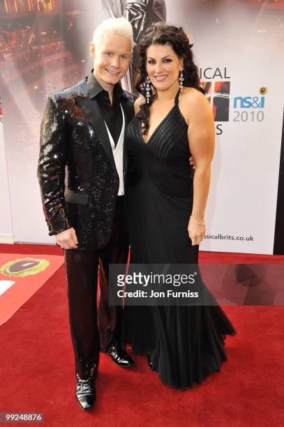 Rhydian Roberts and Jodie Prenger attends the Classical BRIT Awards held at The Royal Albert Hall on May 13, 2010 in London, England.