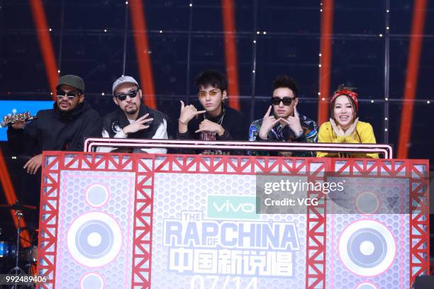 Singer Chang Chen-yue, rapper MC HotDog , singer and actor Kris Wu Yifan, singer Will Pan and singer G.E.M. Attend the press conference of talent...