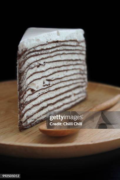 crepe cake chocolate - crepe stock pictures, royalty-free photos & images