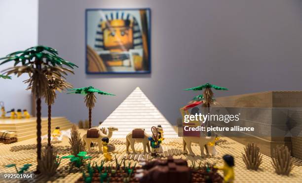 The lego world "Egypt" is part of a special exhibition called "cities-castles-pyramids", showing, a.o. Roman soldiers in combat with Teutons, workers...