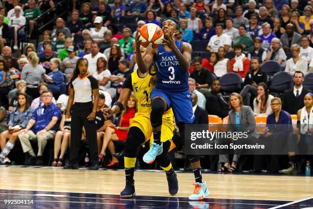 Minnesota Lynx guard Danielle Robinson goes up for a layup during the regular season game between the Los Angeles Sparks and the Minnesota Lynx on...