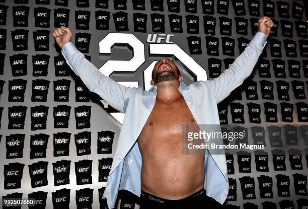 Light heavyweight Gian Villante poses for a photo prior to the UFC Hall of Fame Class of 2018 Induction Ceremony inside The Pearl concert theater at...