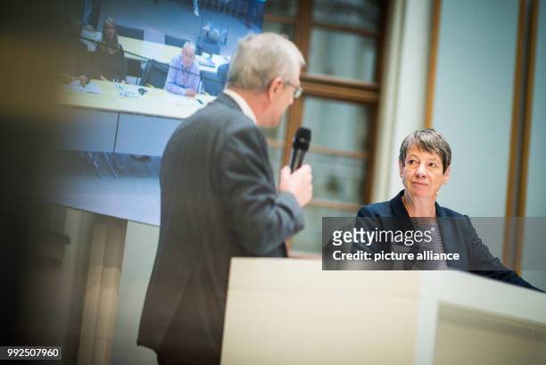 German federal minister of the environment Barbara Hendricks speaks during a press conference regarding the preperations of the world climate summit,...