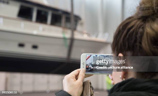 Motor yacht, type Targa 46 CFC-AD can be seen in the run-up to the boat fair "Hanseboot" in Hamburg, Germany, 19 October 2017. The fair will present...