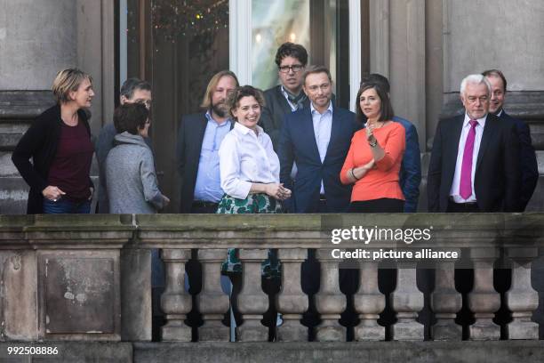 Britta Haßelmann , parliamentary business manager of the Greens' Bundestag faction, Hermann Otto Solms , Anton Hofreiter, faction leader of the...