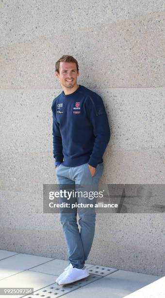 The biathlete Simon Schempp can be seen during a press conference for the outfitting of the German Ski Association in Kuenzelsau, Germany, 19 October...