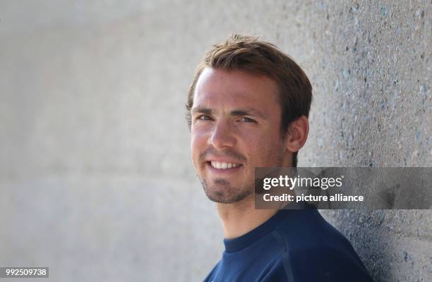 The biathlete Simon Schempp can be seen during a press conference for the outfitting of the German Ski Association in Kuenzelsau, Germany, 19 October...