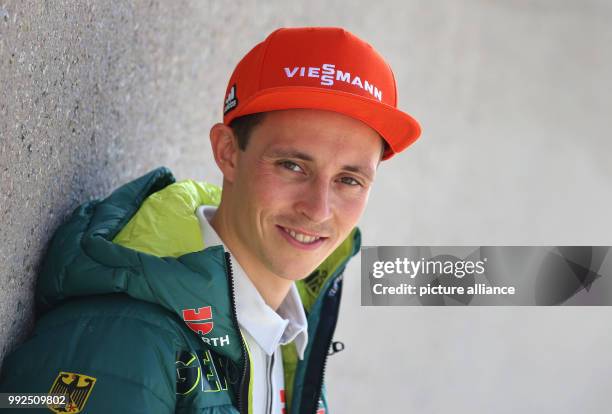 German Ski Association's combiner Eric Frenzel can be seen during a press conference for the outfitting of the German Ski Association in Kuenzelsau,...