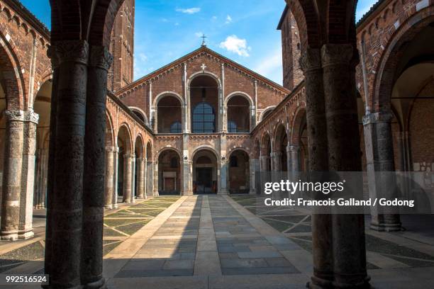 sant'ambrogio basilica, milan, italy. - church of santambrogio stock pictures, royalty-free photos & images