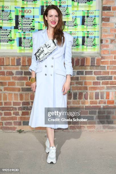 Julia Malik attends the HUGO show during the Berlin Fashion Week Spring/Summer 2019 at Motorwerk on July 5, 2018 in Berlin, Germany.