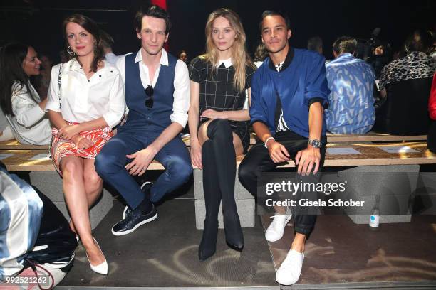 Alice Dwyer, Sabin Tambrea, Lilith Stangenberg, Kostja Ullmann attend the HUGO show during the Berlin Fashion Week Spring/Summer 2019 at Motorwerk on...