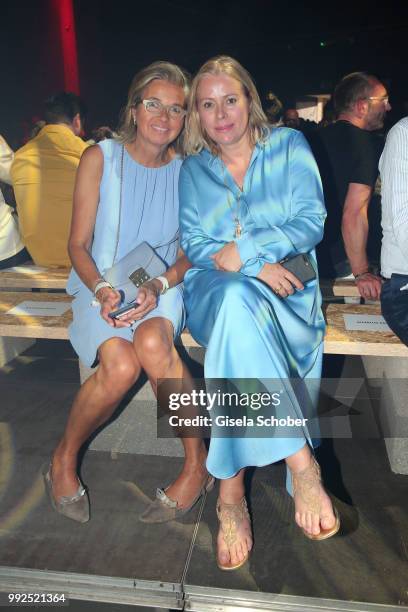 Inga Griese Schwenkow attends the HUGO show during the Berlin Fashion Week Spring/Summer 2019 at Motorwerk on July 5, 2018 in Berlin, Germany.