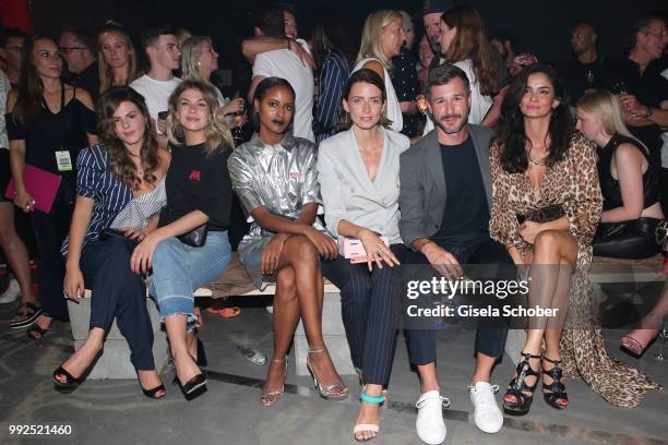 Ruby O'Fee, Zsa Zsa Inca Buerkle, Sara Nuru, Eva Padberg, Jochen Schropp, Shermine Shahrivar attend the HUGO show during the Berlin Fashion Week...