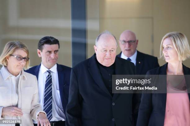 Adelaide Archbishop Philip Wilson arrives at Newcastle courthouse before being found guilty of concealing historical child sexual abuse on May 22,...