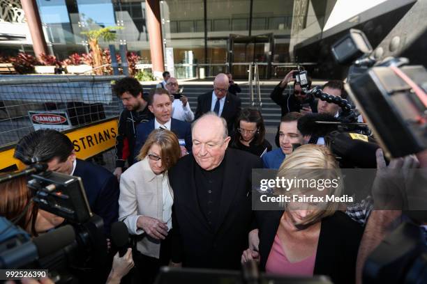 Adelaide Archbishop Philip Wilson leaves Newcastle courthouse after being found guilty of concealing historical child sexual abuse on May 22, 2018 in...