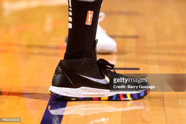 Sneakers of Alex Bentley of the Connecticut Sun seen during game against the Phoenix Mercury on July 5, 2018 at Talking Stick Resort Arena in...