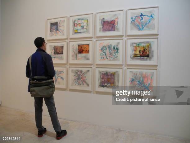 Art work "Venus Vectors Studies" of the artist Carolee Schneemann at the exhibition "Kinetic Painting" in New York, US, 22 October 2017. The large...