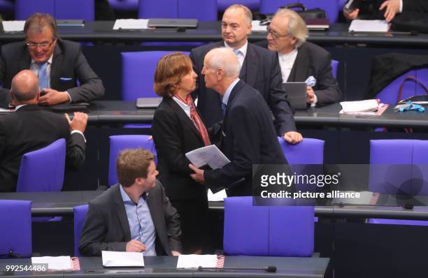 AfD parliamentarians Albrecht Glaser and Beatrix von Storch in the Bundestag ahead of the constitutive session of the nineteenth German parliament in...