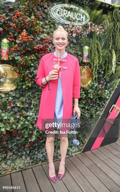 Franziska Knuppe attends The Fashion Hub during the Berlin Fashion Week Spring/Summer 2019 at Ellington Hotel on July 5, 2018 in Berlin, Germany.